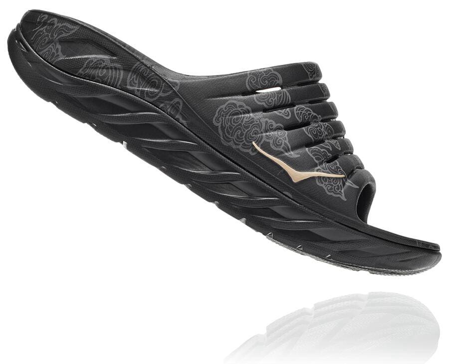 Hoka One One Ora Recovery Cny Tofflor Dam - Svarta/Guld - LBOPA-6085